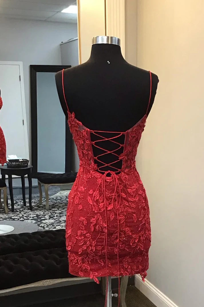 Fully Lace Sweetheart Sleeveless Bodycon Homecoming Dress