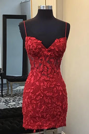 Fully Lace Sweetheart Sleeveless Bodycon Homecoming Dress
