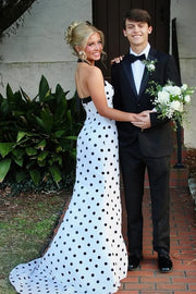 Halter Sleeveless Satin Mermaid Formal Party Prom Dress With Train 