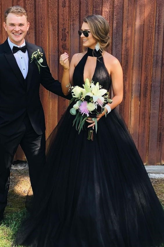 High Neck Sleeveless Empire Tulle A-Line Wedding Dress