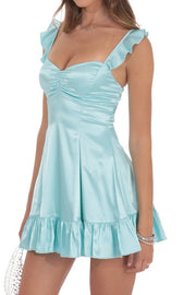 Hot Satin A-Line Sweetheart Straps Lace-Up Short Graduation Dress
