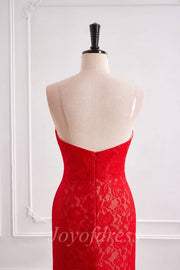 Hot V-Neck Strapless Fully Lace Long Party Prom Dress