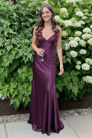 V-Neck Sleeveless Backless Lace Up Party Prom Dress