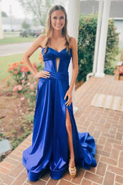 Sweetheart Strapless Satin A-Line Empire Party Prom Dress