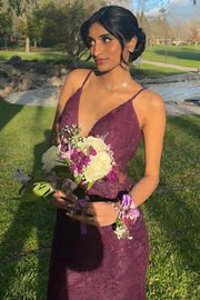 Low V-Neck Backless Mermaid Empire Lace Party Prom Dress