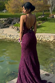 Low V-Neck Backless Mermaid Empire Lace Party Prom Dress