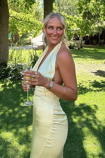 Low V-Neck Halter Empire Mermaid Party Evening Dress