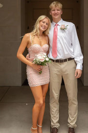 Sweetheart Sleeveless Bodycon Beaded Summer Homecoming Dress