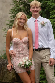 Sweetheart Sleeveless Bodycon Beaded Summer Homecoming Dress