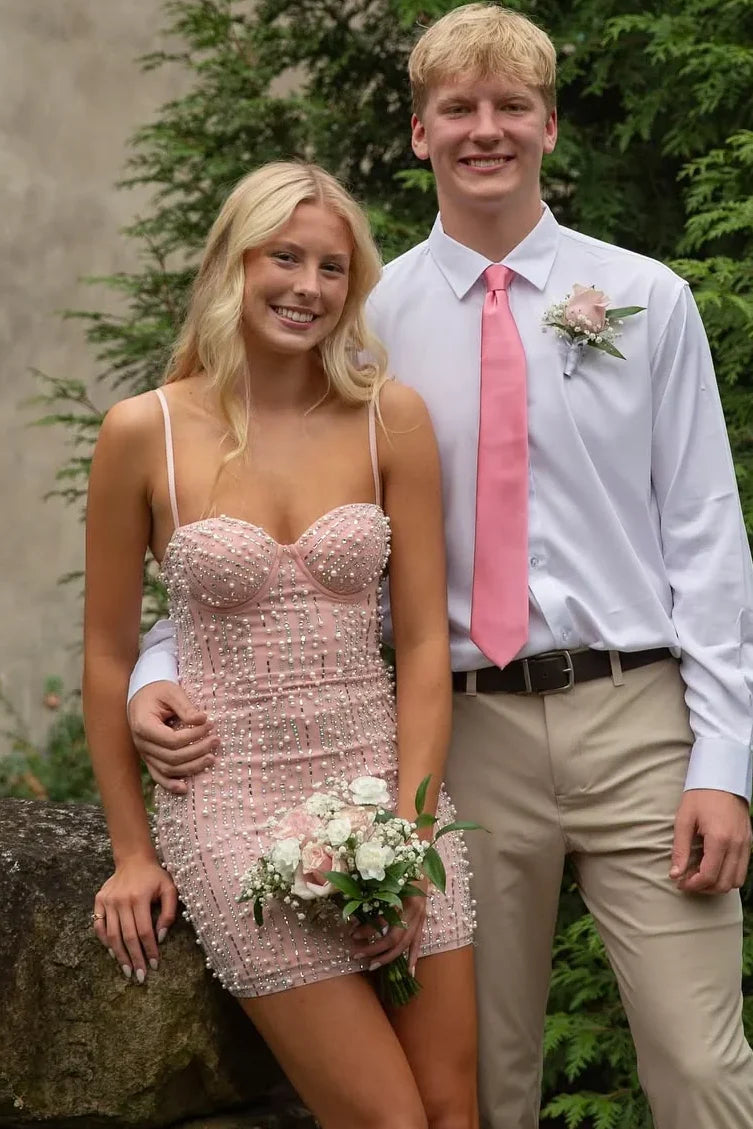 beaded top homecoming dresses Sweetheart Sleeveless Bodycon Summer Dress Pink / US 2 Karela Kids Leather Shoes Veronica COLOR:Military Straight mini