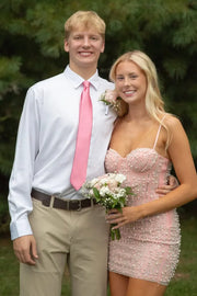 Sweetheart Sleeveless Bodycon Beaded Summer Homecoming Dress