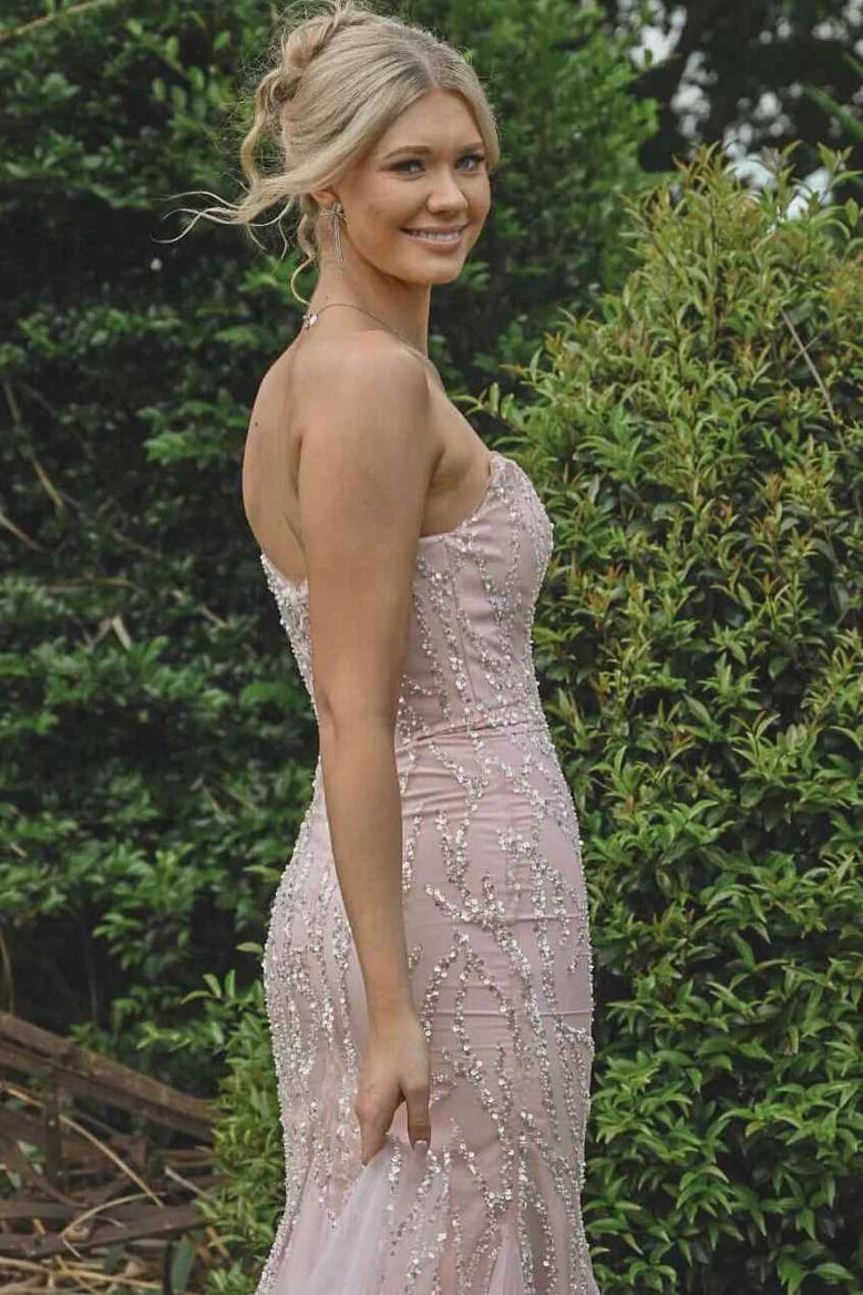 Mermaid Bateau Sleeveless Empire Lace Appliques Prom Party Dress