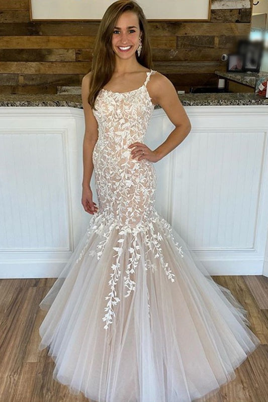 Mermaid Bateau Sleeveless Lace Up Lace Wedding Dress