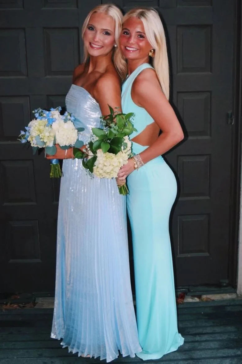 Mermaid Deep V-Neck Sleeveless Floor-Length Party Prom Dress