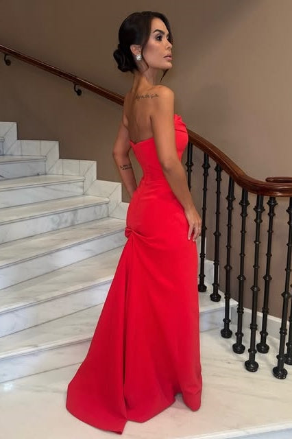 Mermaid Satin Bateau Sleeveless Long Party Prom Dress