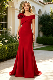 Mermaid Satin Off-Shoulder Empire Mother Of The Bride Dress