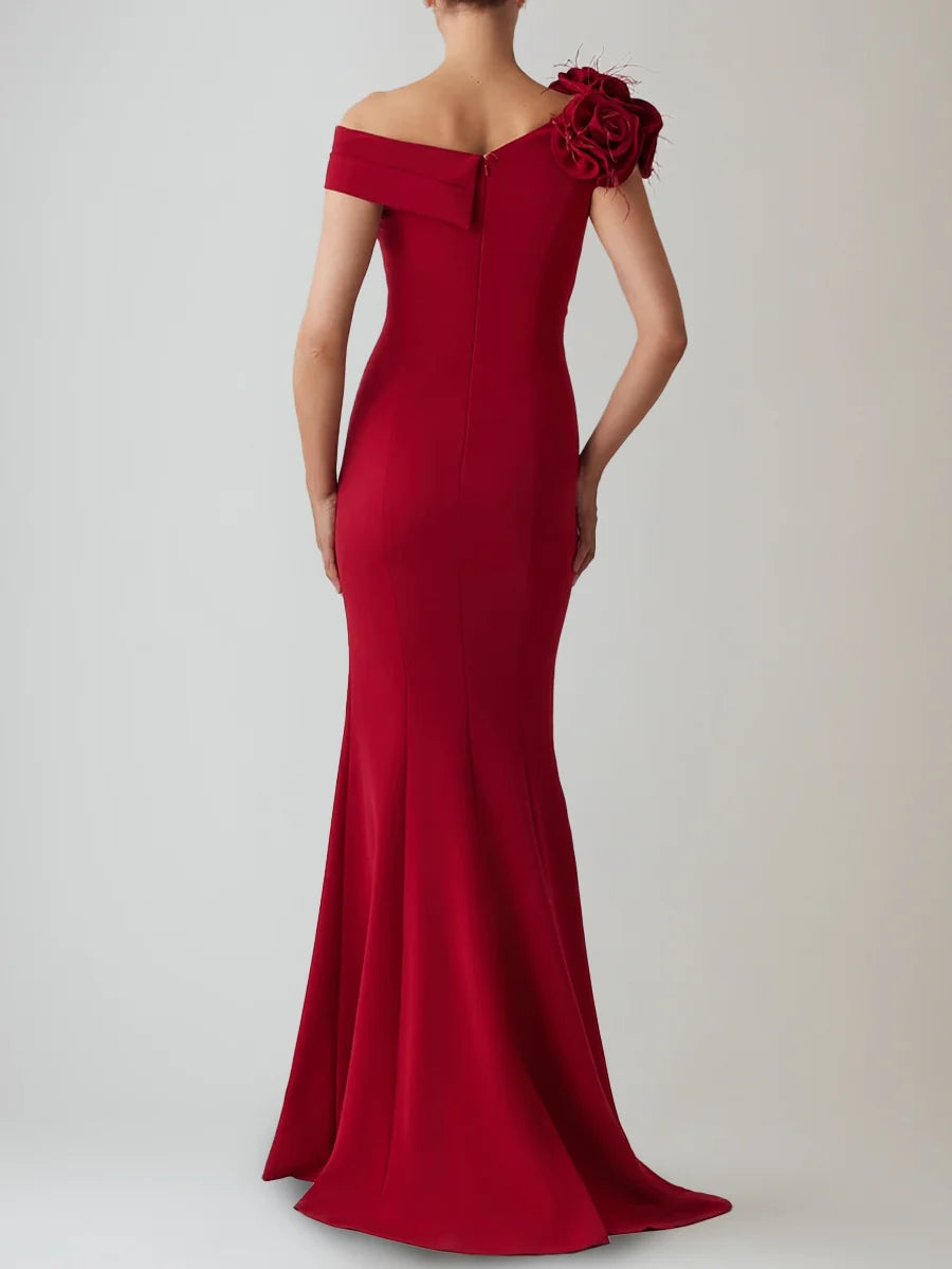 Mermaid Satin Off-Shoulder Empire Mother Of The Bride Dress