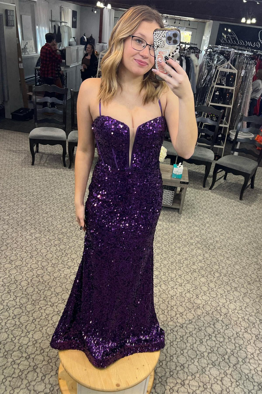 Mermaid Sparkly Sweetheart Sleeveless Sequins Prom Dress With Train