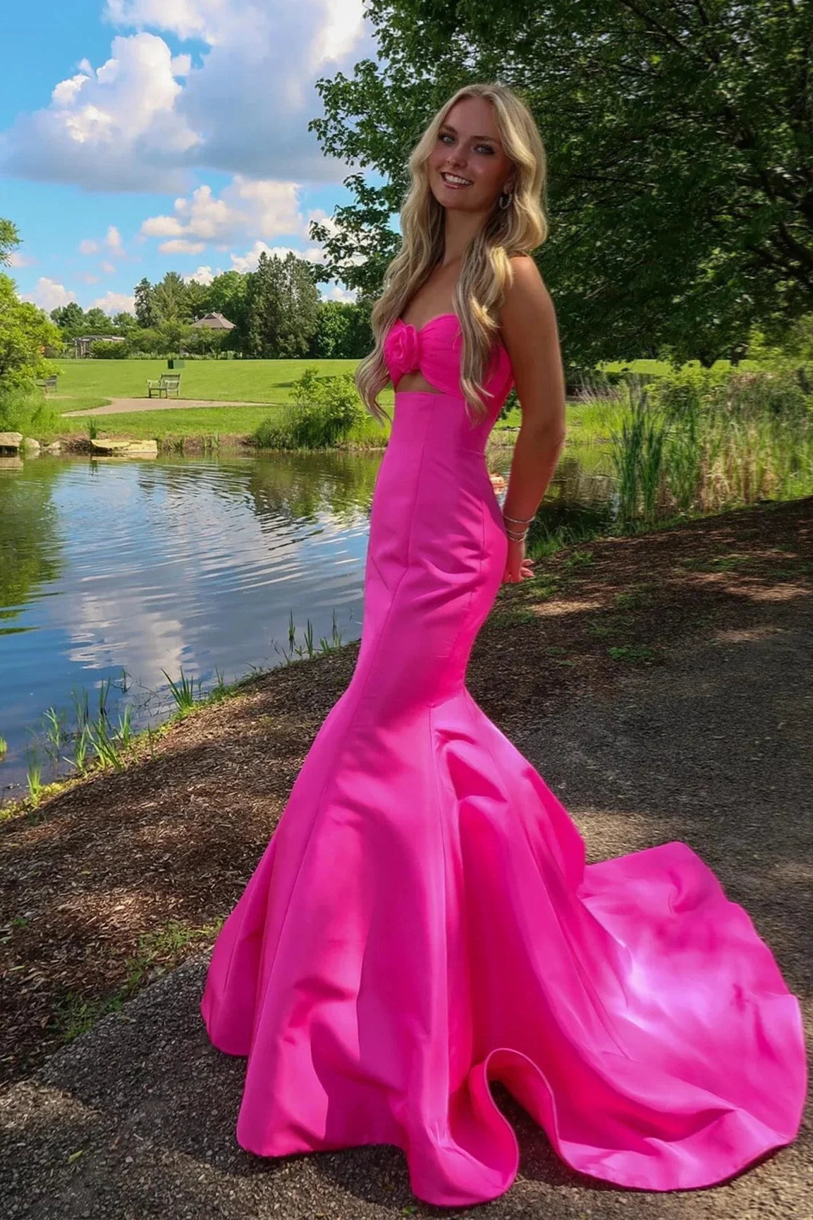 Mermaid Strapless Empire Backless Party Prom Dress