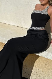 Mermaid Strapless Empire Beaded Formal Party Dress