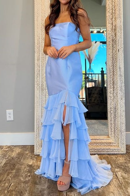 Mermaid Strapless Empire Two Tone Formal Party Dress