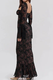 Mermaid Sweetheart Long Sleeves Lace Party Prom Dress