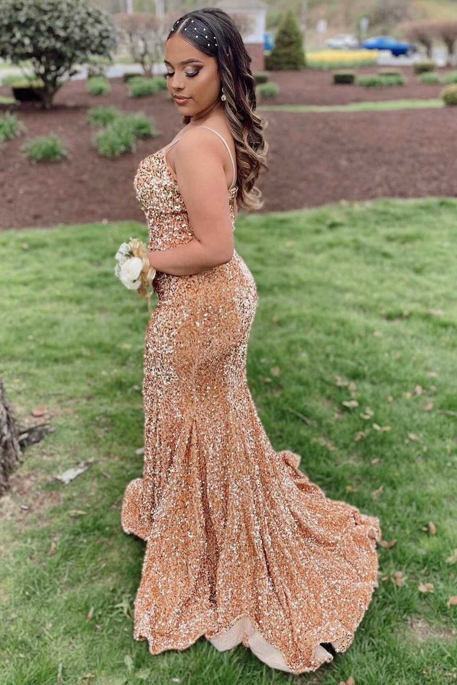 Mermaid Sweetheart Sleeveless Sequins Party Prom Dress