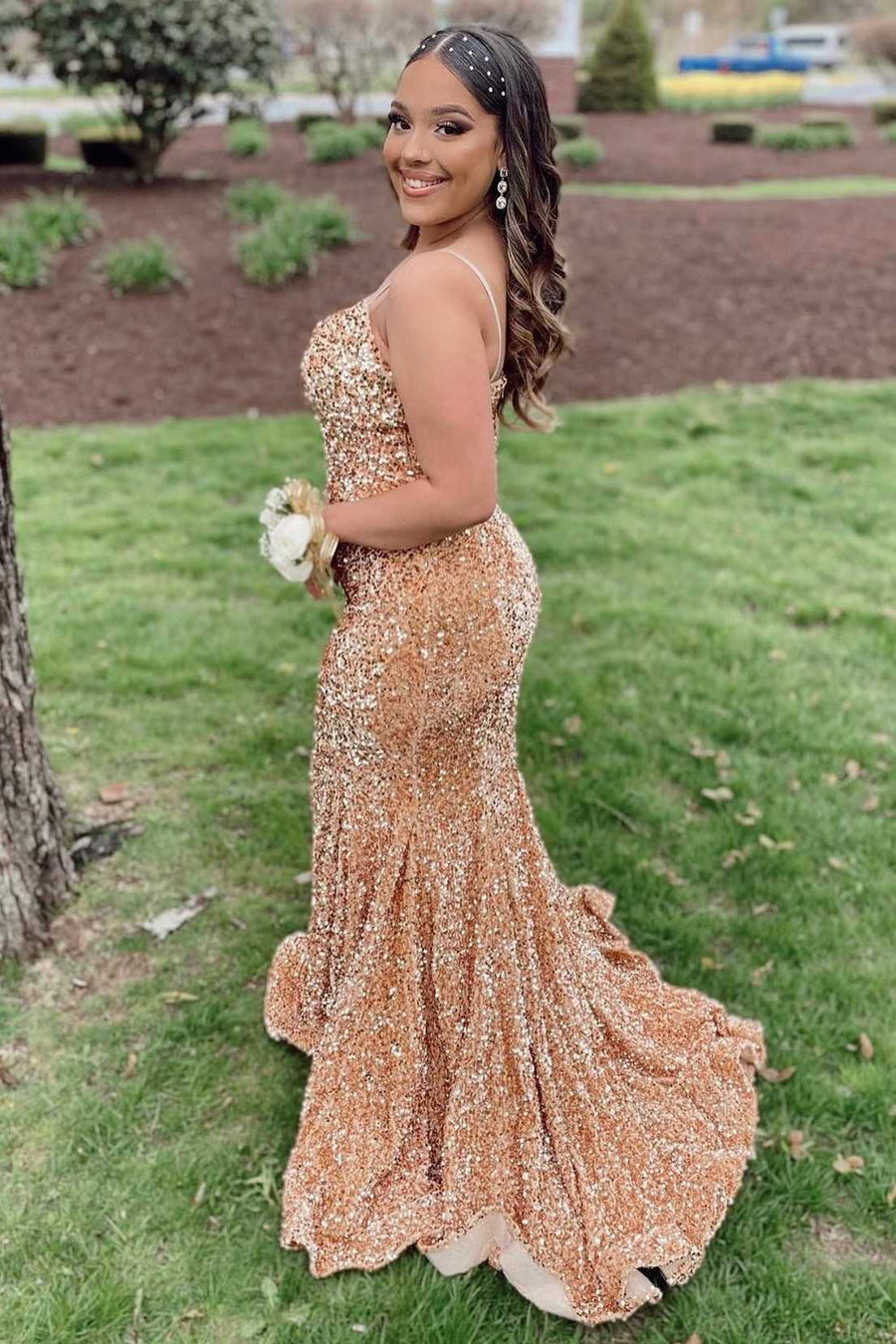 Mermaid Sweetheart Sleeveless Sequins Party Prom Dress