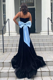 Mermaid Sweetheart Sleeveless Velvet Prom Party Dress