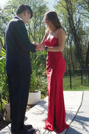 Mermaid Sweetheart Strapless Two Tone Party Prom Dress