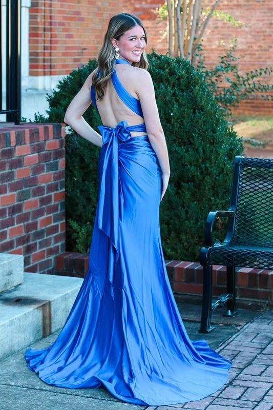 Mermaid V-Neck Sleeveless Prom Party Dress With Slit