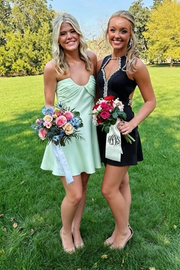 Mint Green Strapless Empire A-Line Short Homecoming Dress