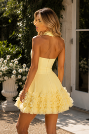 Modest A-Line Strapless Empire Pleated Floral Mini Homecoming Dress