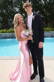 Modest Beaded Strapless Ruched Empire Mermaid Party Prom Dress