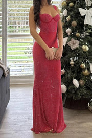 Modest Fitted Sweetheart Straps Beaded Party Prom Dress