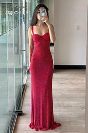 Modest Fitted Sweetheart Straps Beaded Party Prom Dress