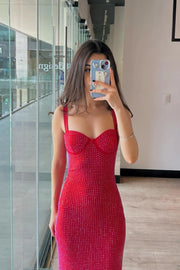 Modest Fitted Sweetheart Straps Beaded Party Prom Dress