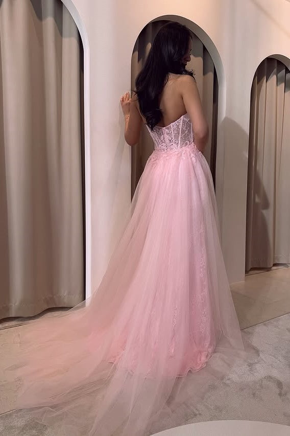 Modest Mermaid Lace Sweetheart Strapless Party Prom Dress