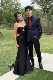 Modest Satin Sweetheart Strapless Mermaid Party Prom Dress