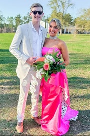 Modest Strapless Empire Mermaid Party Prom Dress With Train