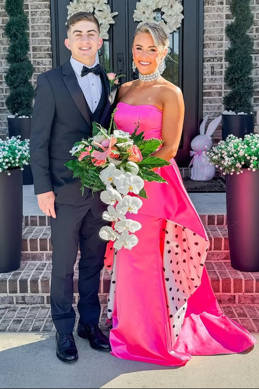 Modest Strapless Empire Mermaid Party Prom Dress With Train