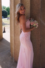 Modest Strapless Mermaid Lace Appliques Party Prom Dress