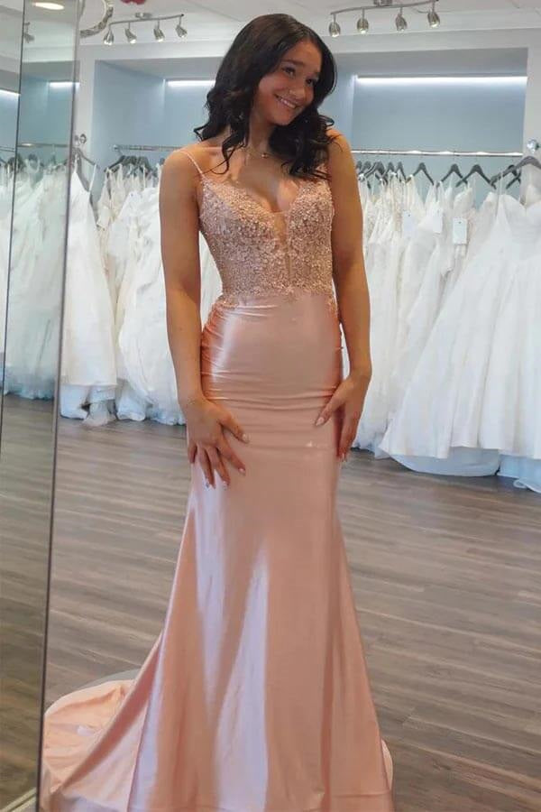 Modest Sweetheart Sleeveless Appliques Empire Mermaid Party Prom Dress