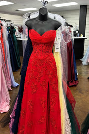 Modest Sweetheart Strapless Lace Mermaid Party Prom Dress