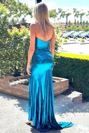 Modest Sweetheart Strapless Pleated Empire Party Prom Dress With Train
