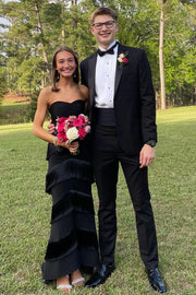 Modest Sweetheart Strapless Tassels Mermaid Party Prom Dress