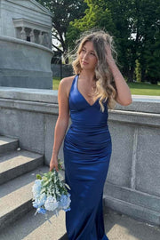 V-Neck Sleeveless Empire Lace Up Party Prom Dress