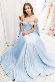 Off-Shoulder A-Line Empire Long Party Prom Dress