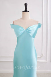 Off-Shoulder Open Back Satin Mermaid Maxi Party Prom Dress 