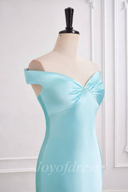 Off-Shoulder Open Back Satin Mermaid Maxi Party Prom Dress 